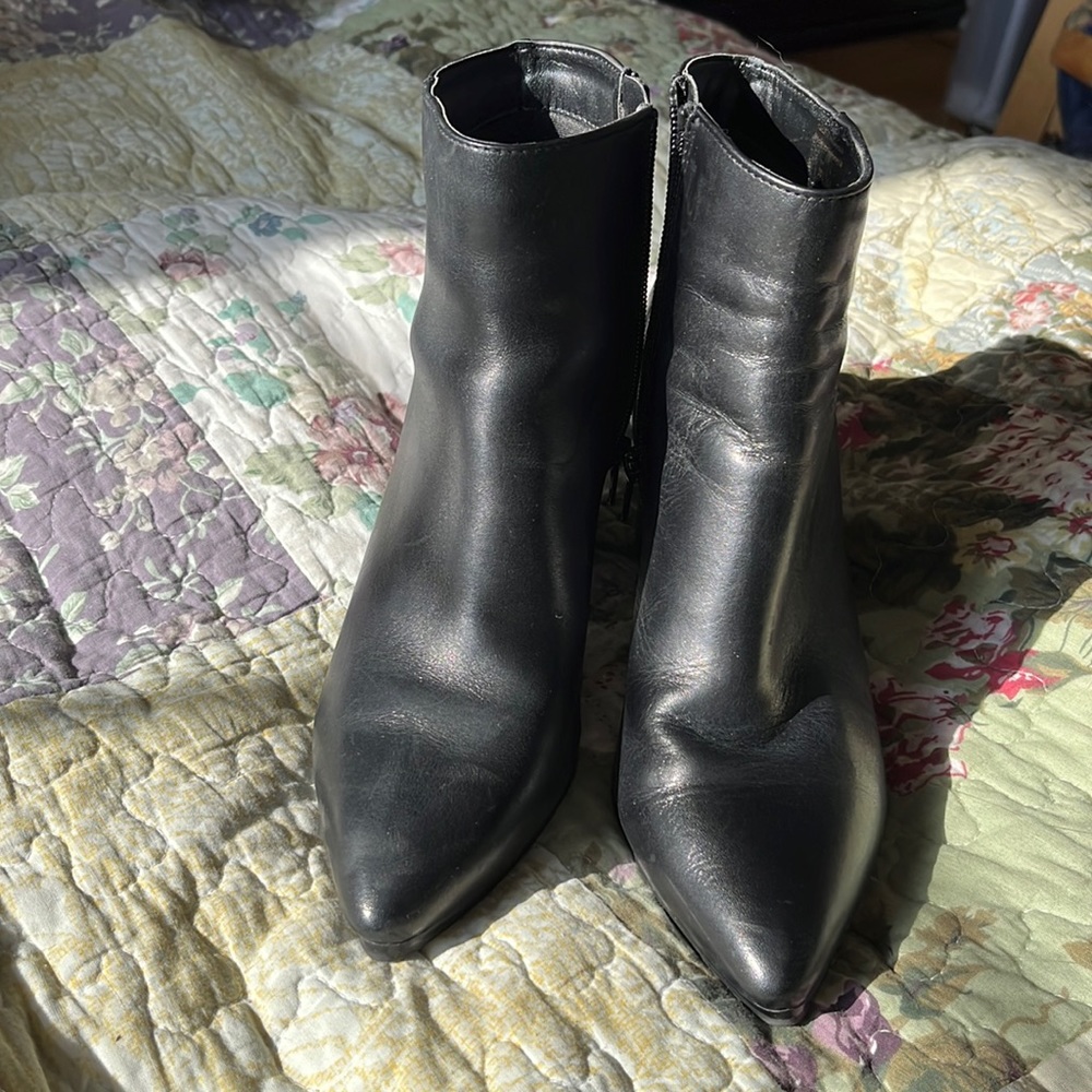 Brand new never worn black leather ankle boots